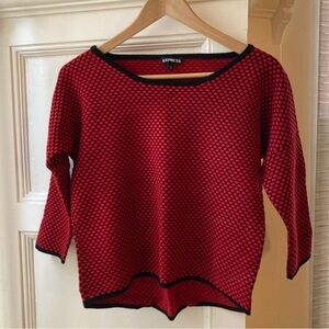 Express Graphic 3/4 sleeve knit sweater, size medium
